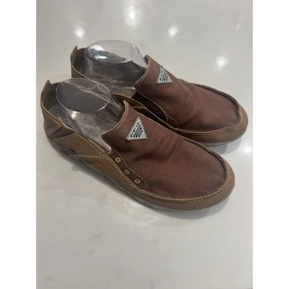 Columbia PFG Bahama Vent Relaxed Slip On Boat Shoes Men’s 12 Brown Tan Fishing..